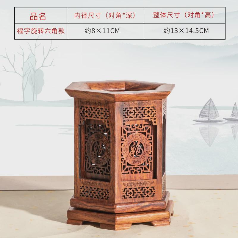 厂家八角酸枝木六角正方货源旋转办公文房红木工艺礼品笔筒爆款