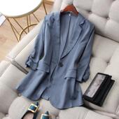 mar自留敲显气质 捏褶袖 垂顺铜氨丝宽松中长垫肩显瘦女