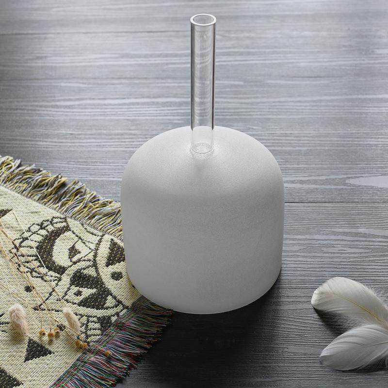 6寸乳白手持钵手持乳白音乐碗7音调磨砂颂钵水晶钵手持
