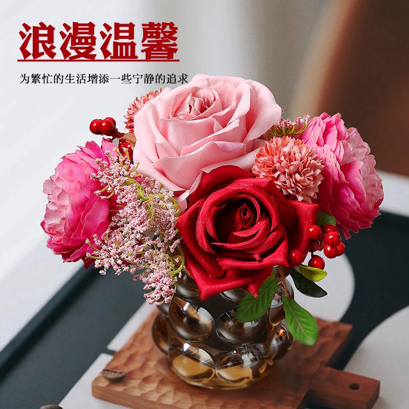 欧式仿真花客厅装饰摆件高级感插花干花电视柜假花摆设装饰花