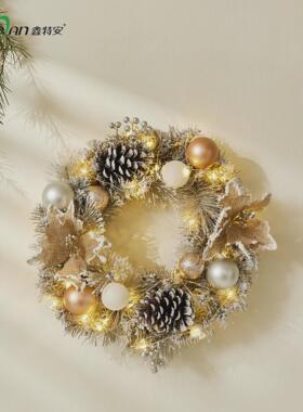 圣诞安北鑫特花环欧风银灰色圣诞藤圈现货40cm圣诞节装饰