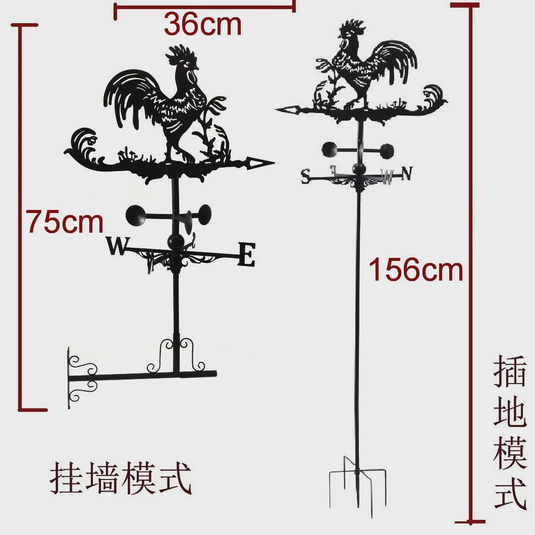 户外花园草坪工艺品金属装饰挂墙地插两用路标铁艺插件方向标