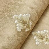 卧室客厅电视背景墙壁纸 花欧式 美式 乡村田园欧墨绿色墙纸复古风格