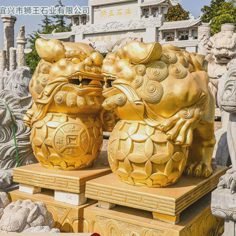 多种材质石雕狮子门口石雕狮子摆件景观石狮子