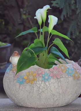 阳台装饰庭院花园布置别墅景观创意方形花盆户外造景多肉植物花盆