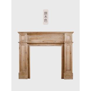 法式复古实木壁炉装饰柜欧美式置物架色假壁炉黑白民宿摄影道具