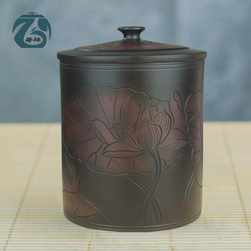 建水紫陶茶叶罐陶瓷用密封罐普洱茶叶饼茶缸储存专用大容量