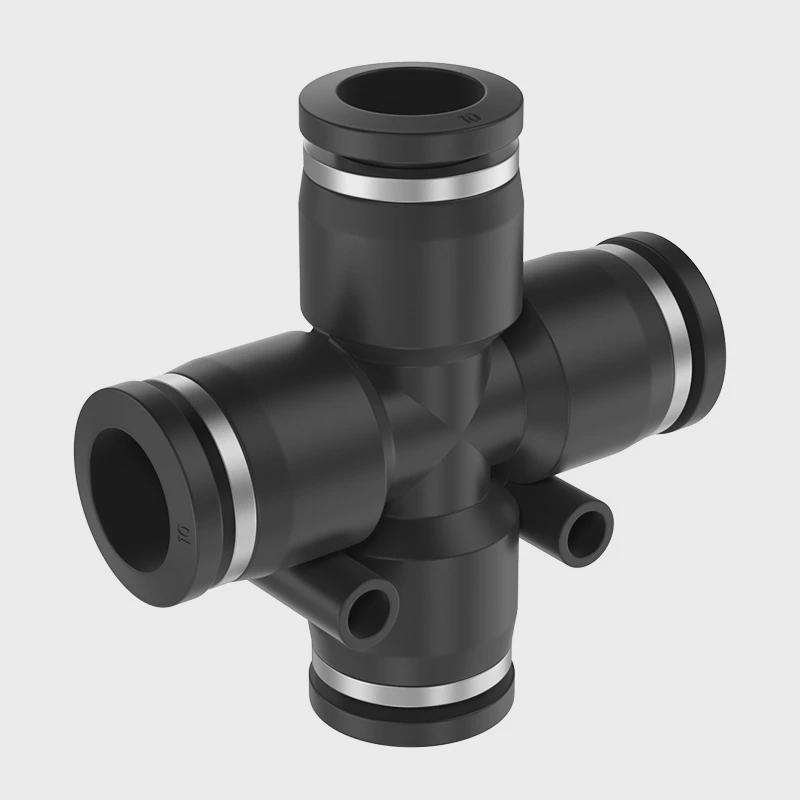 tpm朝日个十字型四通气管快速快插接头pza4pza-6/8/10-50气动装