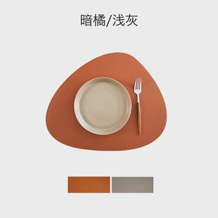 aza3皮革餐垫感家用椭圆桌垫垫桌面隔热垫餐盘防水防油免洗北