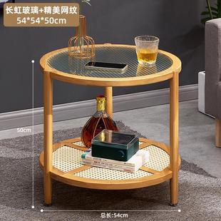 圆形边几小茶几沙发侧边柜圆桌子床头角几家用简易迷你小户型阳台