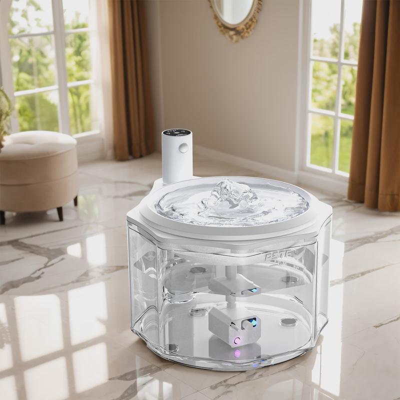 新品猫咪饮水机智能不插电循环自动无线充电宠物饮水静音过滤跨境