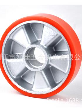 源头）直供180x50x60mm铝芯聚氨酯（pu工厂橙色脚轮