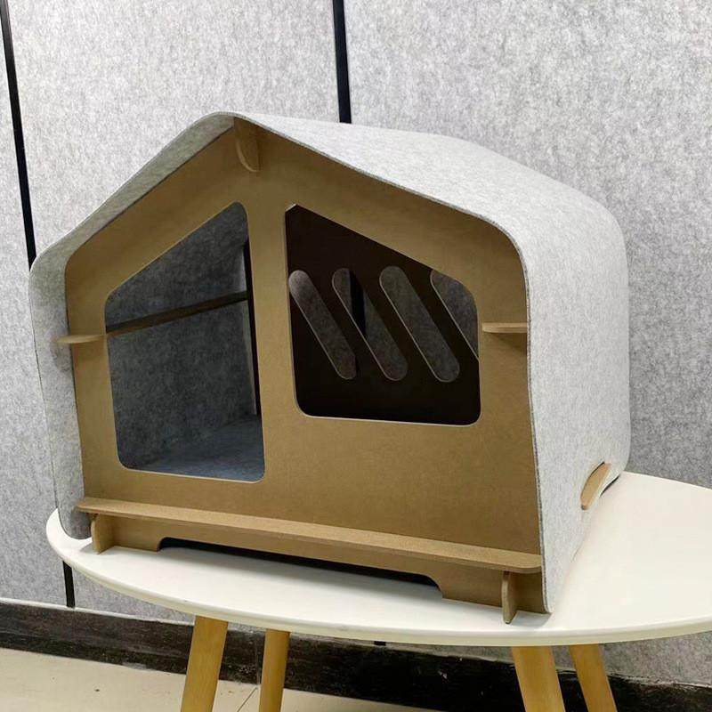 四季通用猫窝半封闭式木质框架毛毡宠物猫房子简约猫窝买一送二,宠物/宠物食品及用品,猫笼子/猫别墅,淘宝优惠券,粉丝福利购,淘宝优惠卷