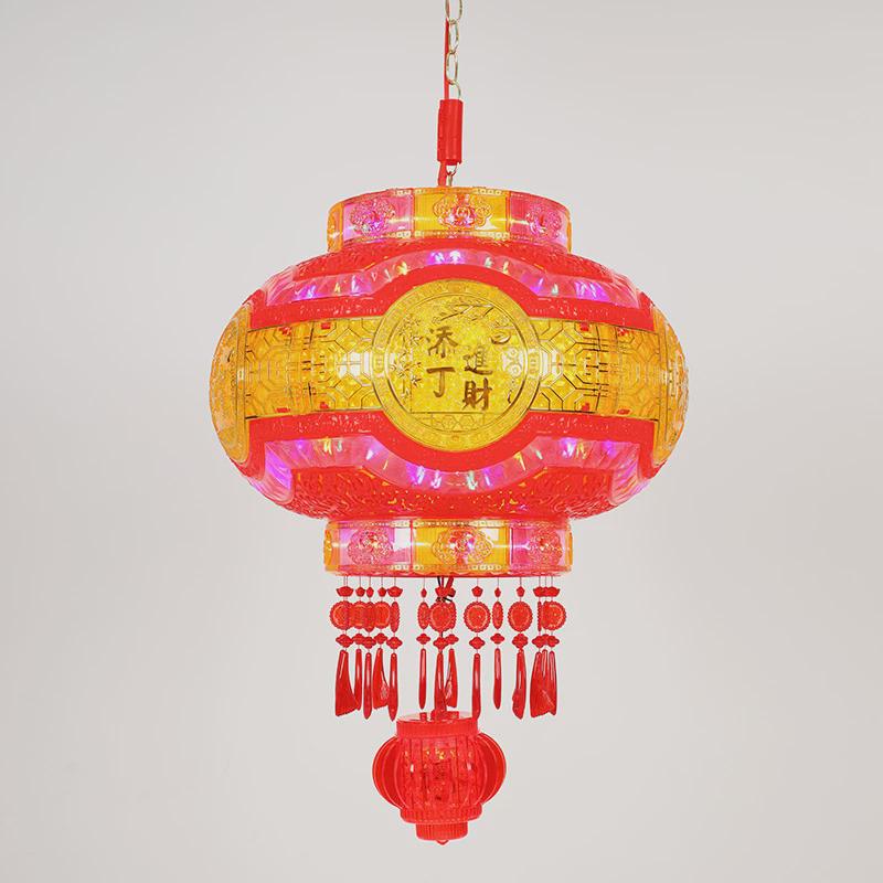 2024新款旋转灯笼挂件七彩led走马灯新年大门口宫灯挂饰阳台装饰