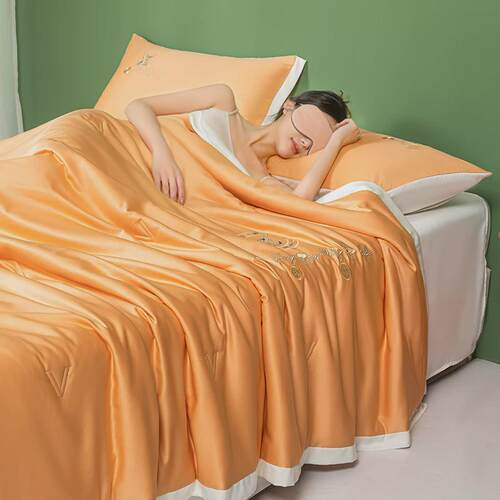 学生纤维凉感空调被可机洗夏季薄款被子单人大豆夏被冰丝夏凉被