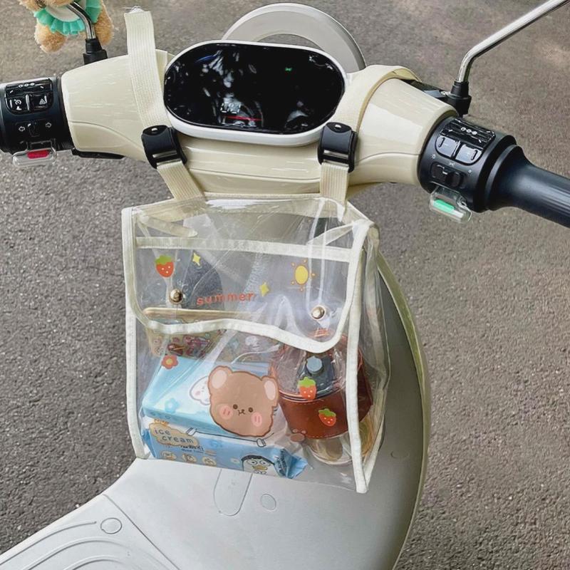 电动车防水挂包大容量前置物兜通用透明收纳袋装饰挂物包前挂包