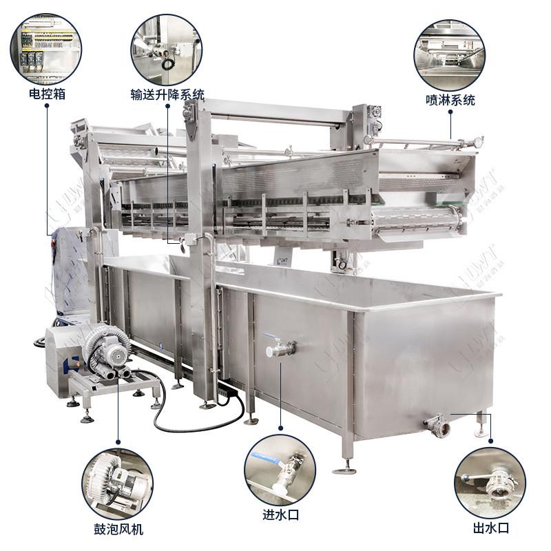 鼓海产品清洗机果蔬喷淋带提升洗果机辣椒黄桃香菇泡气泡清洗机
