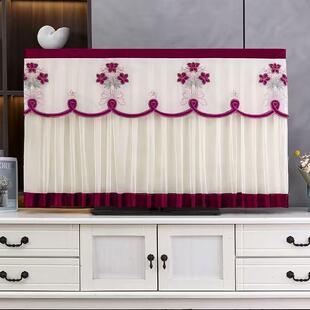 曲面蕾丝罩 挂式 开机不取电视罩新款 电视机电视防尘罩液晶台式