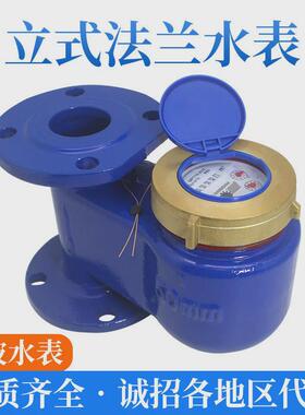 立装下进上出dn80dn100自来水铜罩冷水表2寸3寸4寸立式法兰水表