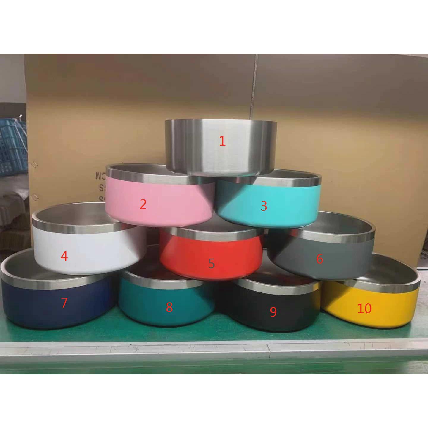 猫碗狗碗18oz42oz狗盆64oz100oz304不锈钢热升华宠物碗现货大容量