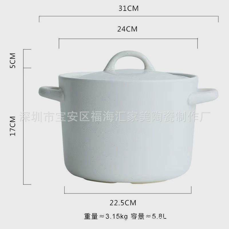日韩式石瓷砂锅8L创意桶型锅超大容量明火耐高温酒店家用炖汤锅