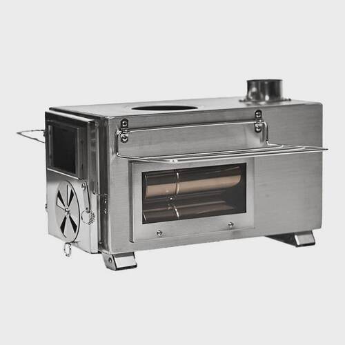 户外露营帐篷多功能三面玻璃不锈钢可折叠柴火炉帐篷炉野炊炉具