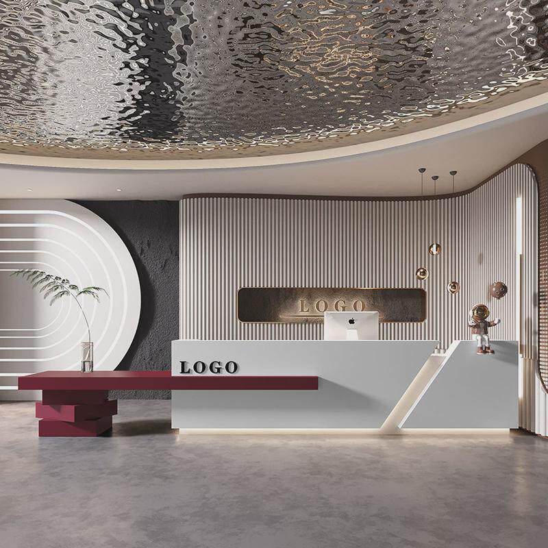 酒店柜台公司会所前台接待台办公大气服装店吧台美容院收银台烤漆