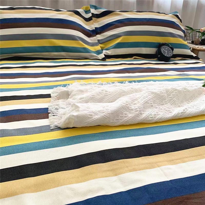 0fe9起球床单老粗布三件套家纺四季特大加厚不易皱不印花炕单