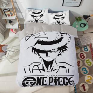草帽海贼团学生宿舍单人1.2m床三件套男生家用双人四件套