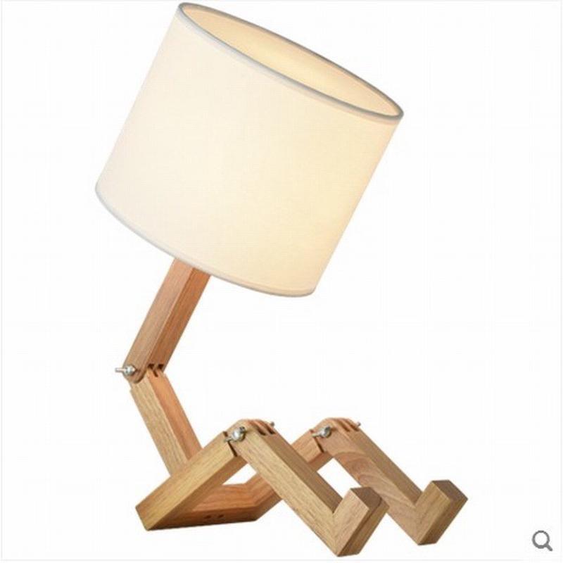 新款檯燈人形小机器创意个性灯具精美时尚家居卧室床头木质台灯