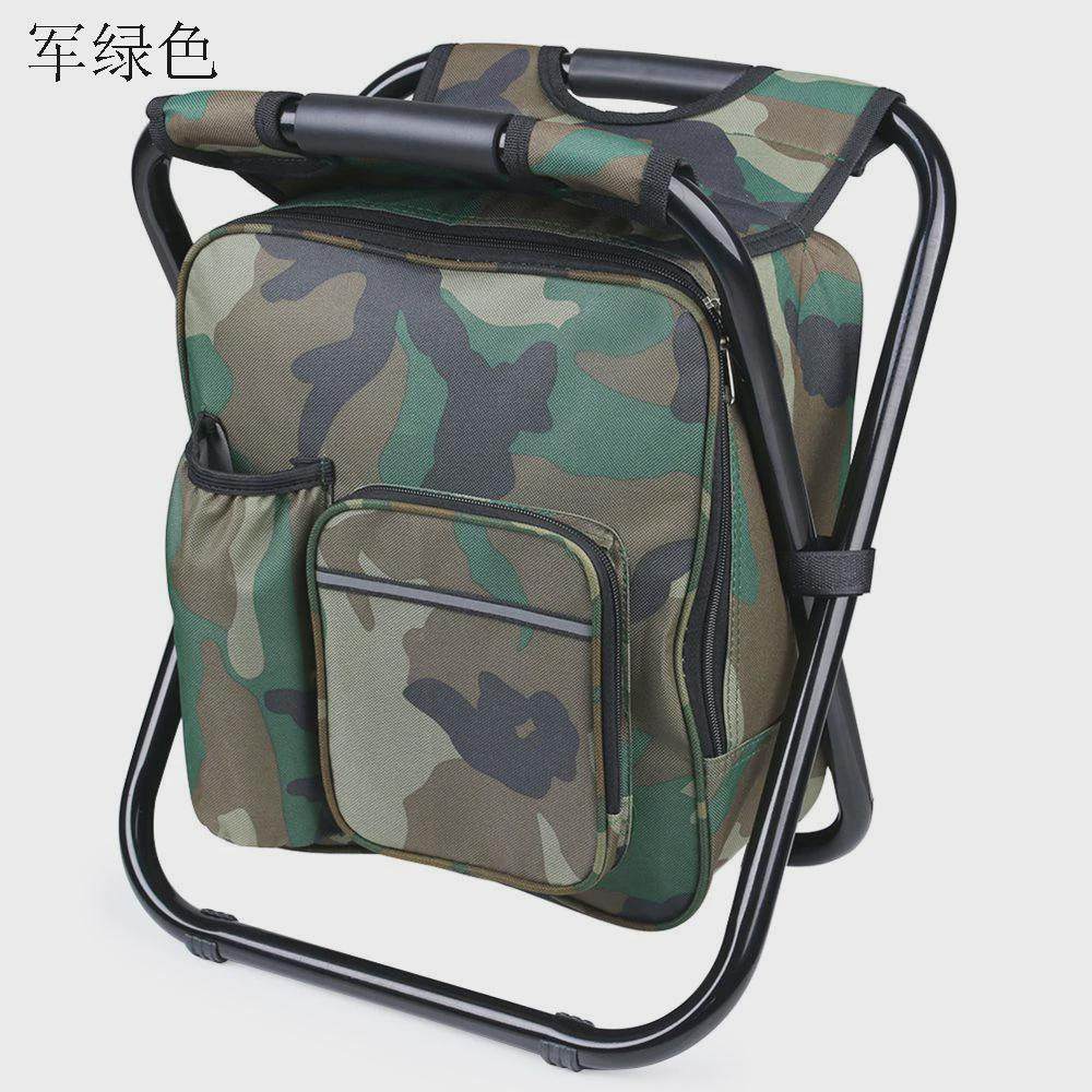 户外多功能折叠凳便携冰包椅子冰包保温冰包凳双肩钓鱼凳可背