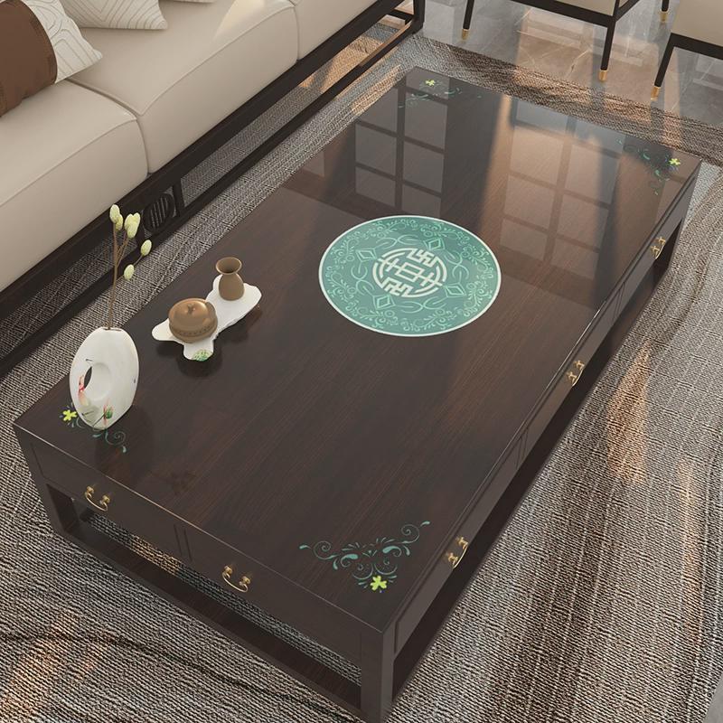 2O6X新中式茶几桌布免洗防水防油餐桌垫感PVC透明软玻璃桌面