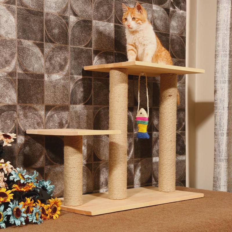 实木猫爬架猫抓板磨爪器板垫剑麻猫窝猫咪跳台一体猫树屋猫咪用品