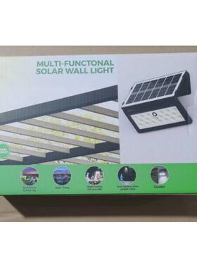 118太阳能led壁灯三面人体感应灯户外照明车库灯庭院别墅路灯