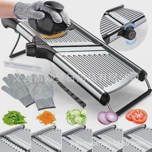 热销热卖不锈钢多功能切菜器套装曼陀林刨丝器切片器加防割手套清