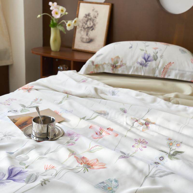 冰丝夏凉被感凉丨空调被四件套兰精天丝可水洗机洗夏季薄款被子