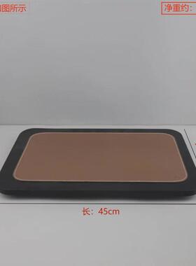 现代简约木质皮革几何托盘摆件客厅卧室玄关酒店样板房家居装饰品