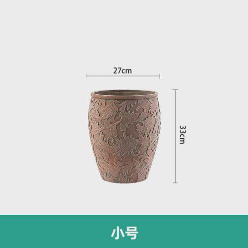 欧式创意浮雕藤红色手工花水泥花盆室内庭院绿植花器大号落地花盆