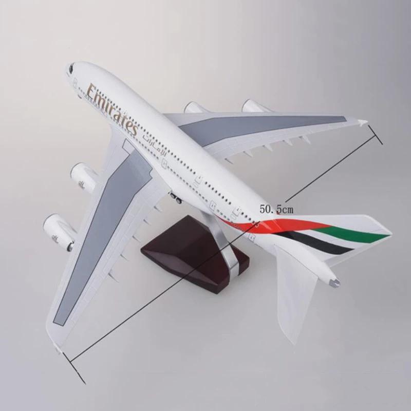 超大客机1:16046cmA380Emirates阿联酋带灯航空仿真飞机模型