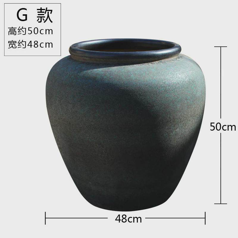 禅意复古粗陶罐插花器干支落地大号摆件花盆大花瓶庭院酒店坛子缸,鲜花速递/花卉仿真/绿植园艺,花盆,淘宝优惠券,粉丝福利购,淘宝优惠卷