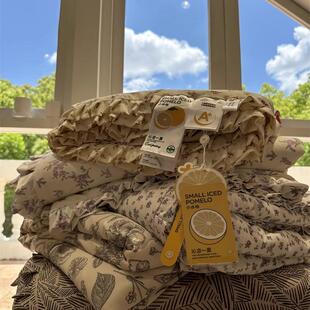 A类母婴级少女心夏季薄被子凉感冰丝碎花边夏凉被芯空调被可机洗