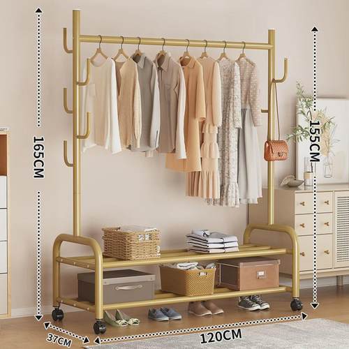 晾衣架落地折叠室内晒衣架阳台卧室挂衣架子衣简易单杆式家用新款