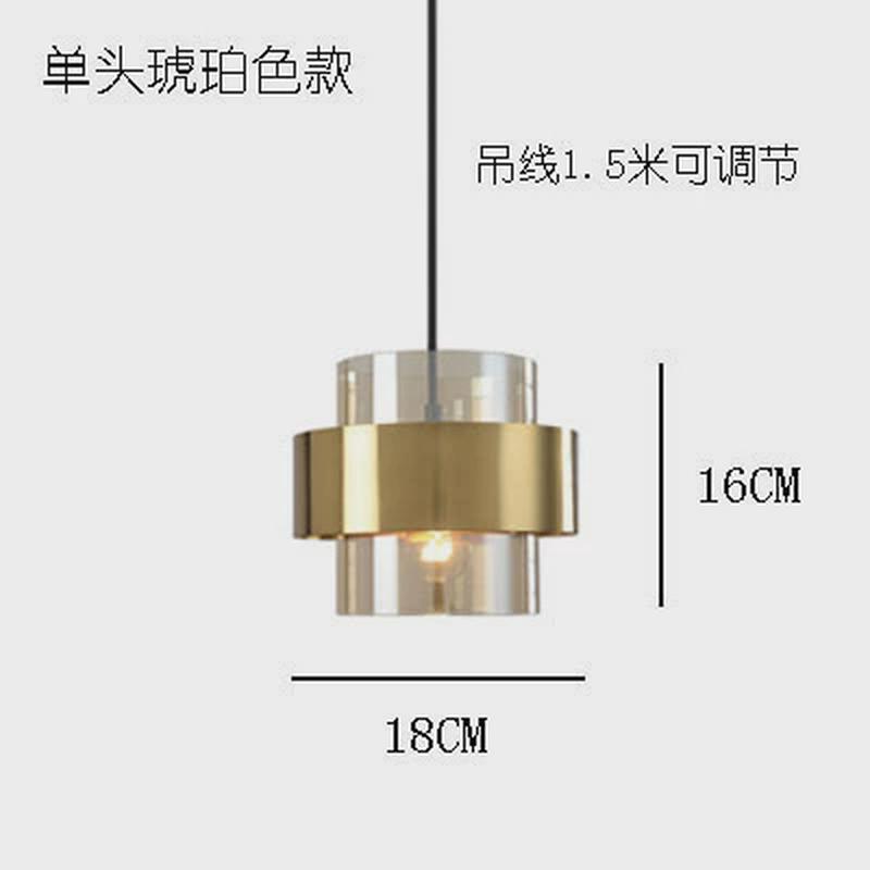 北欧轻奢床头吊灯餐厅设计师吧台小吊灯创意个性卧室过道玻璃吊灯