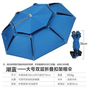 伞帽头戴伞钓鱼户外帽伞防晒遮阳折叠帽子伞透气黑胶头伞雨帽