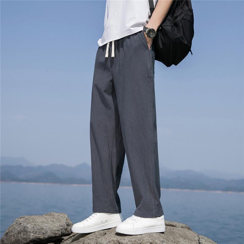 推荐亚麻裤男夏季薄款棉麻裤子2025新款夏天男装休闲长裤直筒宽松