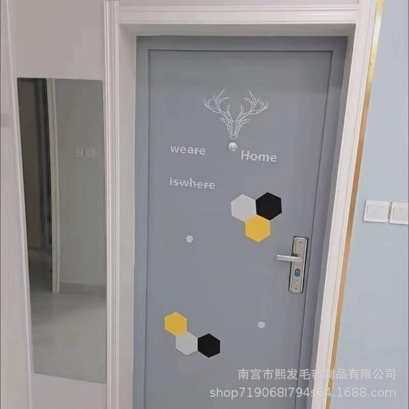 自粘毛毡卧室入户门贴房门隔音门贴自粘隔音板降噪卧室门吸音板