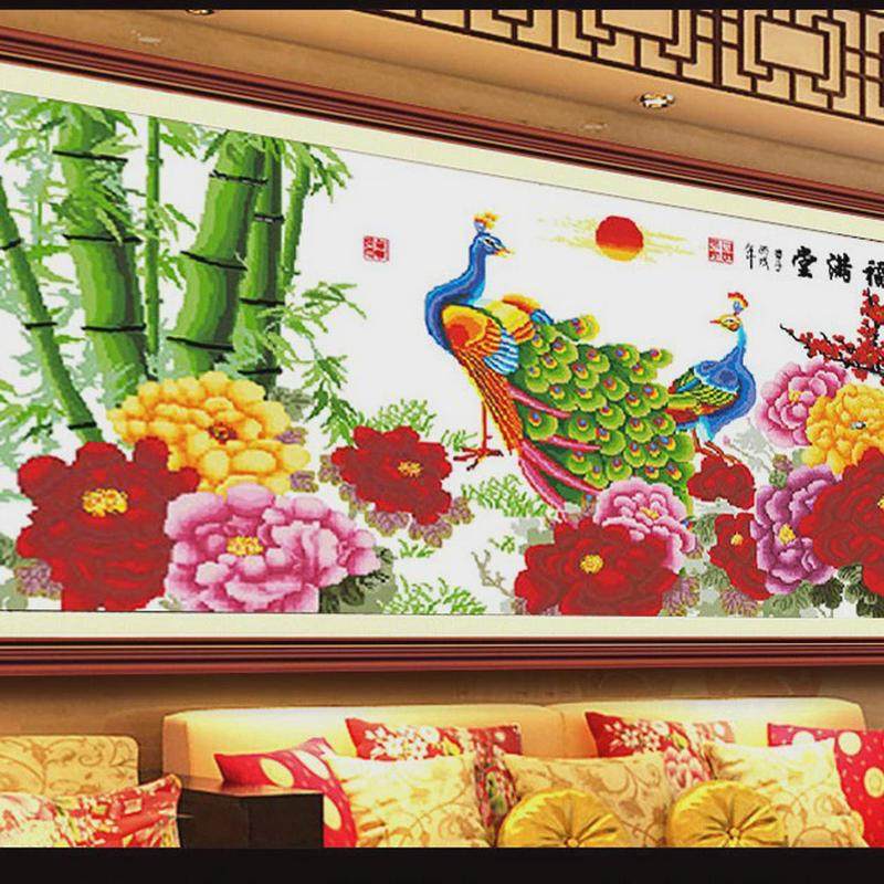 富贵牡丹图满堂红风景富贵满堂清新自然风植物花卉十字绣卧室新款