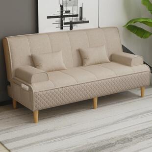 多功能折叠沙发床两用布艺沙发双人三人木租房小户型简易单人客厅