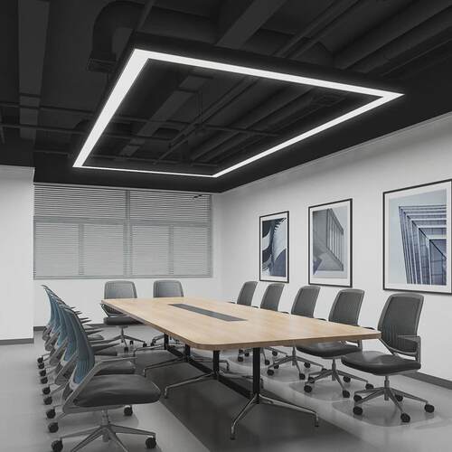 热销台球室桌球厅氛围办公造型led长方形吊灯健身房会议室无缝拼
