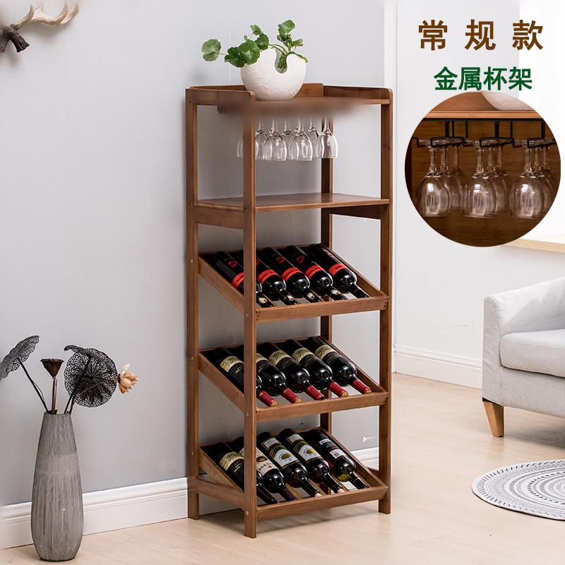 新款红酒架家用客厅北欧葡萄酒酒柜落地时尚收纳柜带酒杯架展示柜